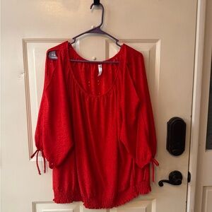 Perseption Vibrant Red Blouse